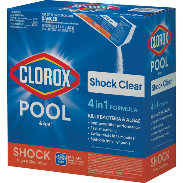 Clorox Pool&Spa Shock Crystal Clear Water Swim-ready 32706CLX (6-Pack) - Brand New