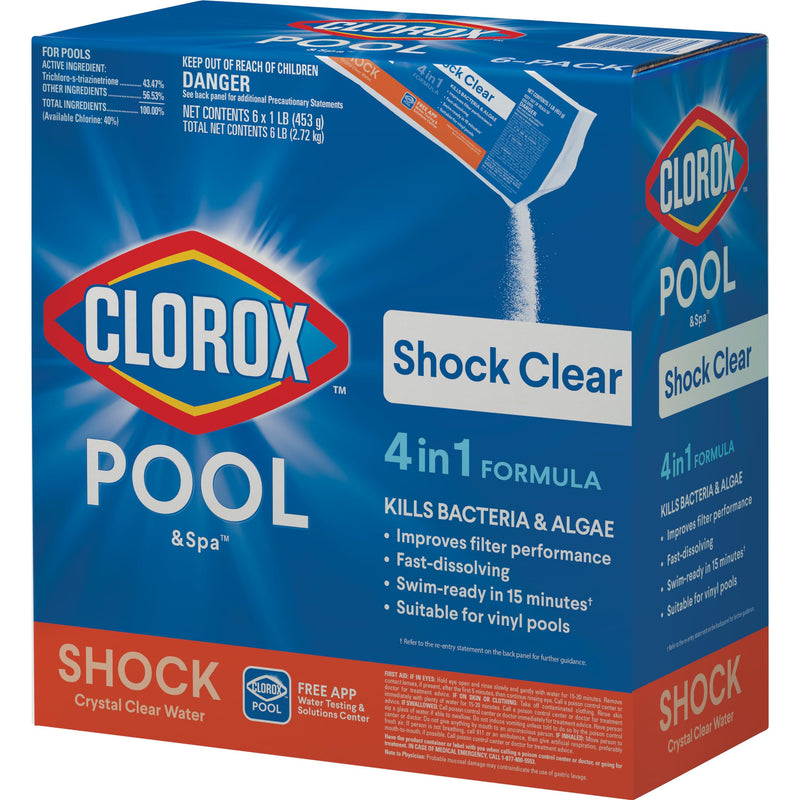 Clorox Pool&Spa Shock Crystal Clear Water Swim-ready 32706CLX (6-Pack) - Brand New