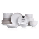 STONE LAIN LAUREN MODERN STONEWARE 32-PIECE ROUND DINNERWARE SET, OFF WHITE - Brand New