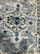 KATHY IRELAND HOME FLANNEL PLUSH AREA RUG 30X72 2.5FTX6FT - BLUE/WHITE/BEIGE - Brand New