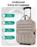 BAGSMART SMALL UNDERSEAT CARRY ON LUGGAGE WITH WHEELS, 16" SMALL LUGGAGE - BROWN - Brand New