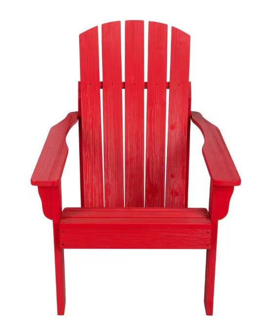 SHINE 36.25"WOODEN MID-CENTURY MODERN ADIRONDACK HYDRO-TEX FINISH - CHILI RED - Like New