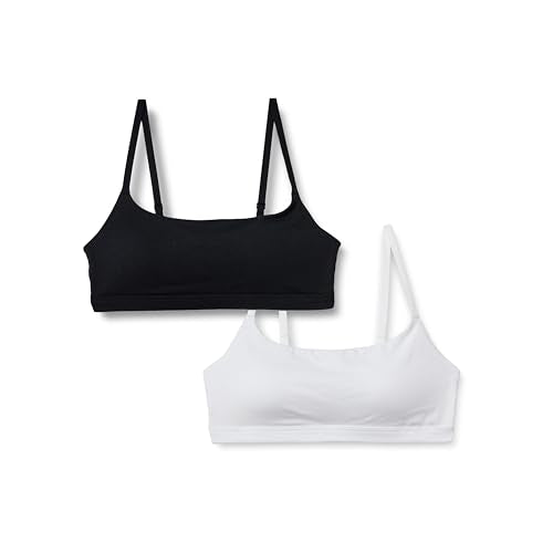 AMAZON ESSENTIALS WOMENS COTTON JERSEY BRALETTE SIZE 2XL BLACK/WHITE - Like New