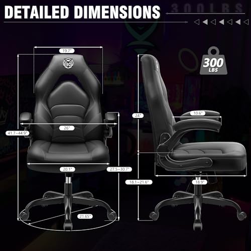 BESTGLORY Gaming Chair Leather High-Back Home Office Chair - Black - Like New