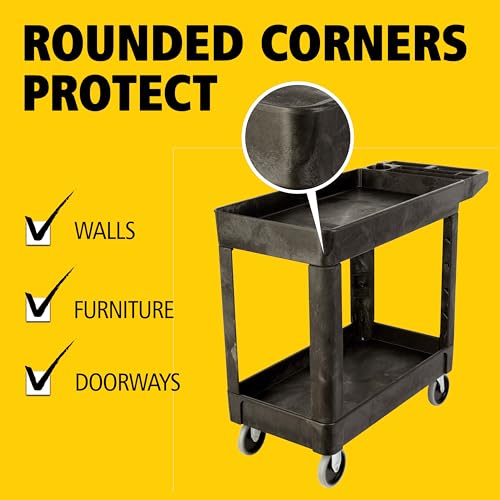 RUBBERMAID COMMERCIAL PRODUCTS UTILITY CART WITH DEEP 500 LB CAPACITY - BLACK - Like New