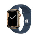 APPLE WATCH 7 GPS CELLULAR 45MM GOLD STAINLESS STEEL GOLD ABYSS BLUE SPORT - Like New