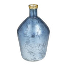 Deco 79 Glass Decorative Vase Centerpiece Vase Gold Rim Flower Vase - Blue - Brand New