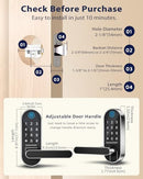 EUUKAITARY KEYLESS ENTRY DOOR LOCK FINGERPRINT DOOR LOCK WITH HANDLE - SILVER - Like New