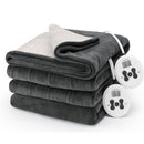 SUNBEAM ROYAL LUXE SHERPA HEATED BLANKET 12 HEAT 12 HOUR  KING - NIGHT FOG - Like New