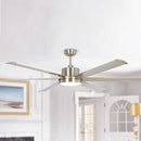 PARROT UNCLE 65" NICKEL ALUMINUM 6-BLADE LED CEILING FAN - BRUSHED NICKEL - Like New
