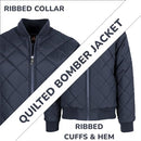 SPIRE DIAMOND QUILTED BOMBER ELITE JACKET - SIZE: MEN XL - NAVY - Brand New