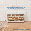 ECR4KIDS MOBILE BLOCK STORAGE CART LARGE CLASSROOM FURNITURE WHITE WASH - WASH - Like New