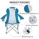 RISEPRO Oversized Camping Folding Chair Heavy Duty Support 265 LBS Steel Frame - Brand New