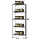 HOME BI 5-Tier Wire Shelving Unit 5 Layers Tall Storage Shelves - Black - Brand New