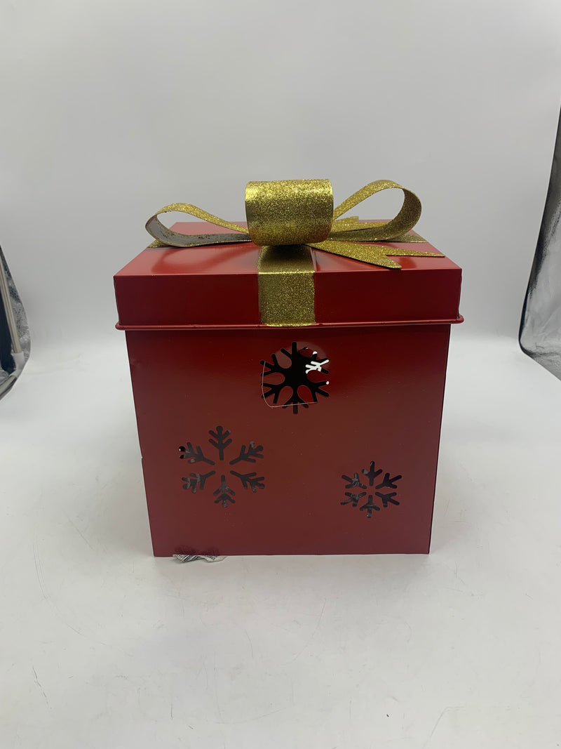 MERRY CHRISTMAS GIFT BOX WITH LID - RED - Like New