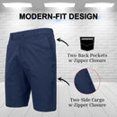 JUMP START MEN’S 6-POCKET ALL MOTION STRETCH UTILITY SHORTS SIZE: MEN 32 - NAVY - Brand New
