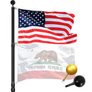 WINISKI FLAG POLE 30FT TELESCOPING BLACK EXTRA THICK - OUTDOOR HEAVY DUTY - Like New