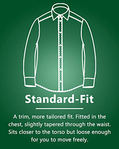 HQ Galaxy By Harvic Mens Long Sleeve Solid Slim Fit Dress Black L - Brand New