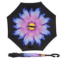 owen kyne Windproof Double Layer Folding Inverted Umbrella (Purple Daisy) - Brand New