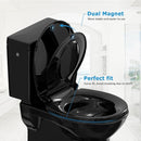 QEETEX ROUND TOILET SEAT FOR ADULT AND CHILD BUILT-IN POTTY TRAINING SEAT, BLACK - Brand New