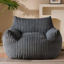 GERICCO GIANT PLUSH BEAN BAGS WITH ARMRESTS, OVERSIZED COMFY GREY BEANBAG CHAIR - Brand New