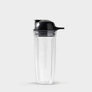 NUTRIBULLET 24 OZ CUP WITH TO-GO LID - CLEAR/BLACK - Like New