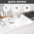 ZEAVOLA Dish Drying Mat 24" x 16" Super Absorbent B0CPY7S694 - White/Marble - Brand New