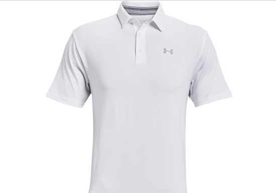 UNDER ARMOR UA MEN'S PLAYOFF POLO 2.0 - SIZE: MEN L - WHITE - Like New