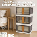 DBEST QUIK BOX - 19 GALLON STACKABLE STORAGE BINS WITH DOORS, 10-008 - BLANC - Like New