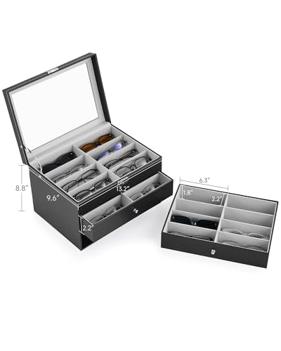 CO-Z 24 COMPARTMENT SUNGLASSES ORGANIZER - BLACK - Like New
