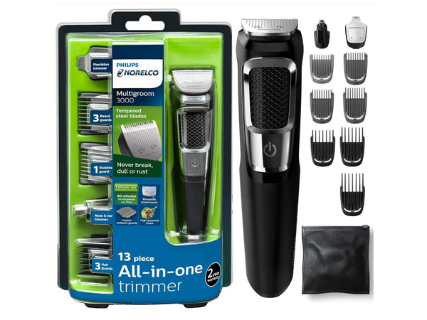 Philips Norelco Multi Groomer All-in-One Trimmer Series 3000-13 Piece Mens