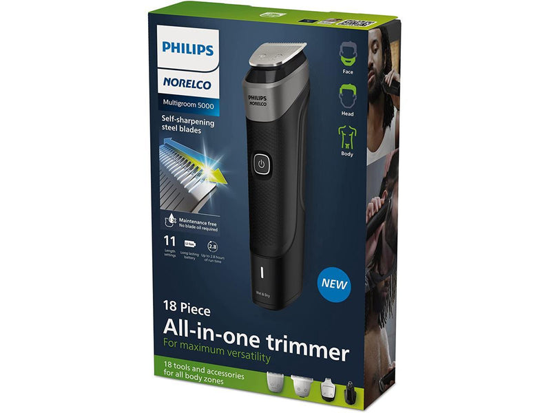 Philips Norelco Multigroom Series 5000 18 Piece, Beard Face, Hair, Body Hair