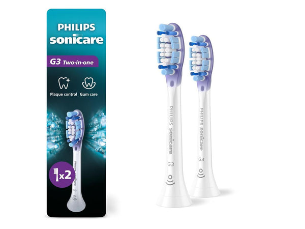 Philips Sonicare 2-in-1 Plaque Control + Gum Care (G3) Replacement Brush Heads,