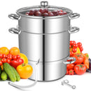 Giantex 11 Quart Juice Steamer Fruit Vegetables Juicer Steamers KC46721 - Silver - Like New