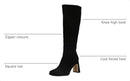 B0C2QSHQJD Sam Edelman Issabel Knee High Boot Black Suede Athletic Calf 6 Medium - Brand New
