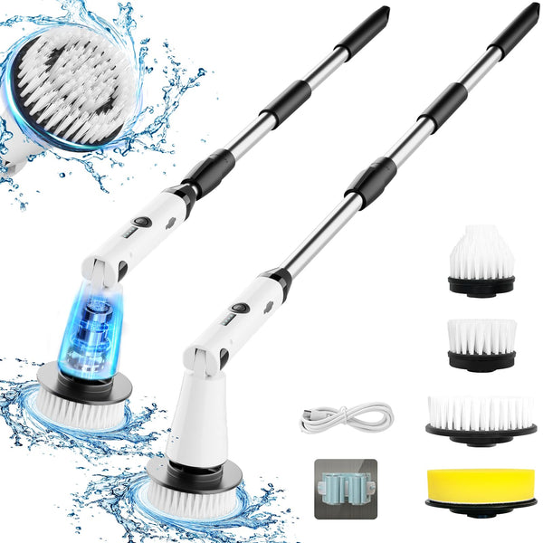 SWTROOM Electric Spin Scrubber, Cleaning Brush Extendable, HK-050 - White/Black Like New