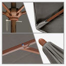 ASTELLA 9-FT STEEL TAUPE NO-TILT MARKET PATIO UMBRELLA - TAUPE - Like New