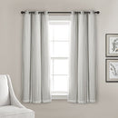 LUSH DECOR SHEER GROMMET CURTAINS INSULATED BLACKOUT LINING WINDOW CURTAIN- GRAY - Brand New
