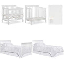 DREAM ON ME NURSERY ESSENTIALS BUNDLE DREAM ON ME ADEN 4-IN-1 MINI CRIB - WHITE - Like New