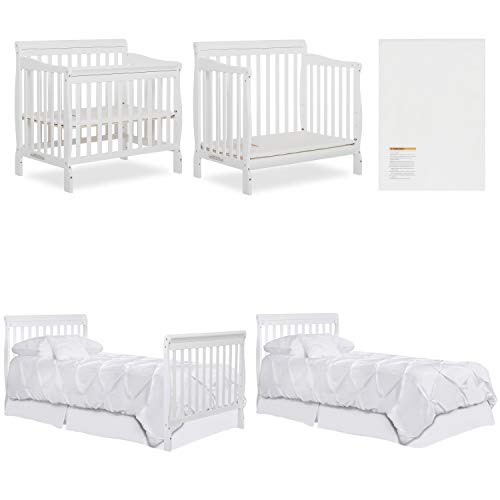DREAM ON ME NURSERY ESSENTIALS BUNDLE DREAM ON ME ADEN 4-IN-1 MINI CRIB - WHITE - Like New
