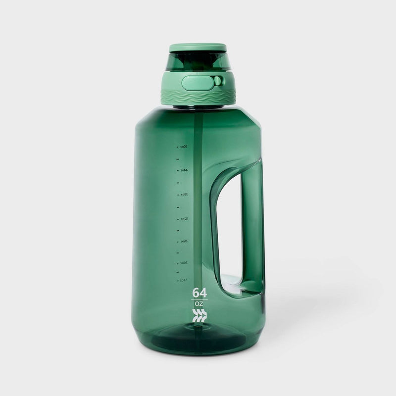 ALL IN MOTION 64OZ TRITAN BEVERAGE PLASTIC WATER BOTTLE - SOFT GREEN - Like New