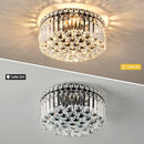 CEENLI 13.7" Modern Crystal Chandelier, 4-Light Black Crystal Flush Mount - Brand New