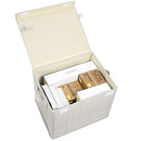 VENO 2 Pack Large Foldable Storage Bin with Lid (Cream/Windowpane) - New - Brand New