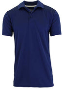 GALAXY BY HARVIC 2XL MEN'S DRY FIT MOISTURE-WICKING POLO SHIRT - NAVY - Brand New