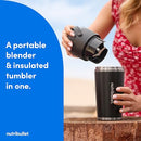 NUTRIBULLET FLIP PORTABLE BLENDER WITH INSULATED CUP, CORDLESS - BLACK - Brand New