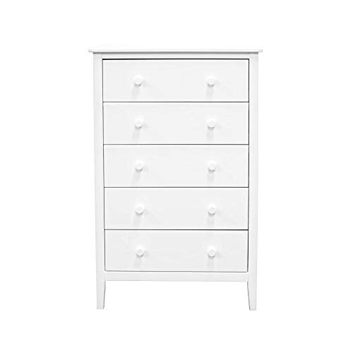 ADEPTUS JELA EASY PIECES SOLID WOOD 5 DRESSER, WHITE - Scratch & Dent