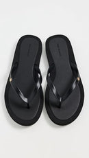 162307 TORY BURCH WOMEN'S KIRA PADDED FLIP FLOPS SIZE: WOMEN 9 - PERFECT BLACK - Like New