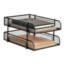 MIND READER STACKABLE PAPER TRAY DESKTOP ORGANIZER FILE STORAGE 2 PCS - BLACK - Like New