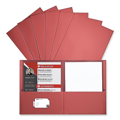 UNIVERSAL TWO-POCKET PORTFOLIO EMBOSSED LEATHER GRAIN PAPER 11 X 8.5 25/BOX - Brand New