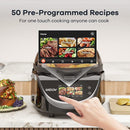 WELOV Air Fryer 8 Quart 50 Pre-Programmed Recipes Visible Cooking Window - Black Like New